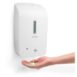 Alpine Industries Automatic Hands Free Bulk Liquid Soap Dispenser, 33 oz capacity, White